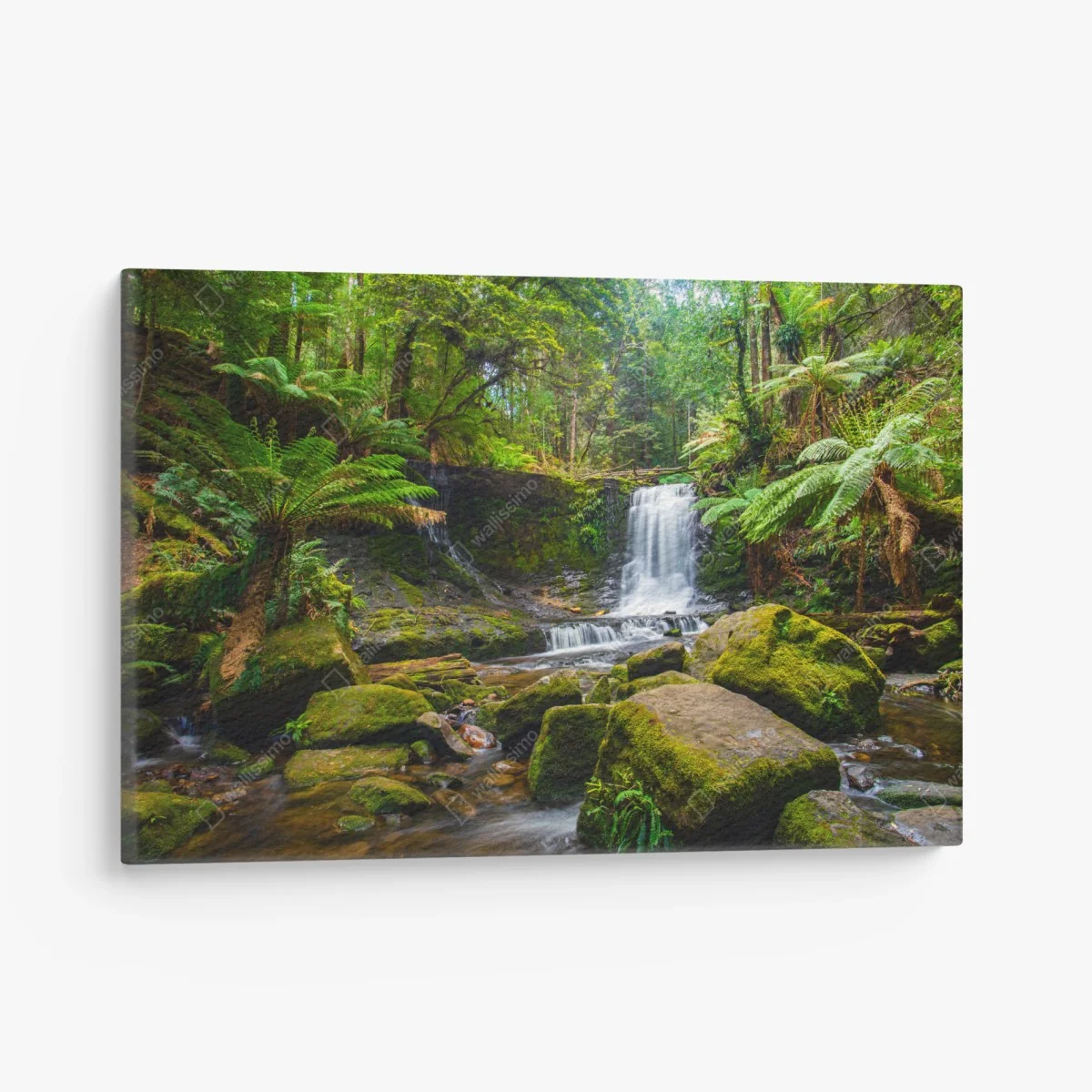 Leinwandbild üppiger waldwasserfall – Wallnifity® Leinwandbild üppiger waldwasserfall – Wallnifity®