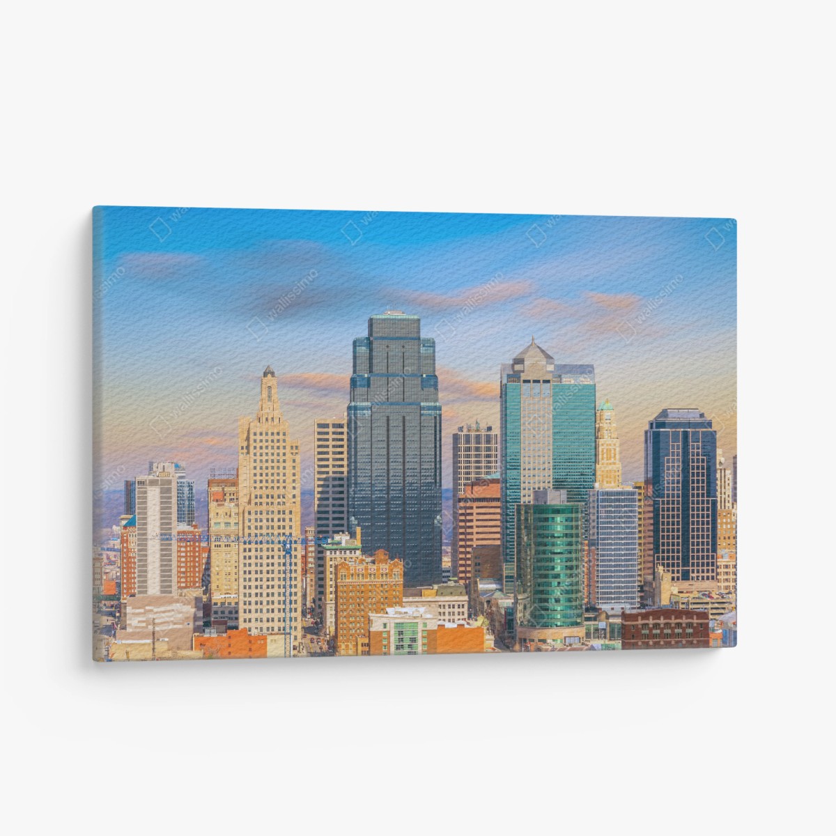 Leinwandbild Kansas City skyline bei sonnenuntergang – Wallnifity® Leinwandbild Kansas City skyline bei sonnenuntergang – Wallnifity®