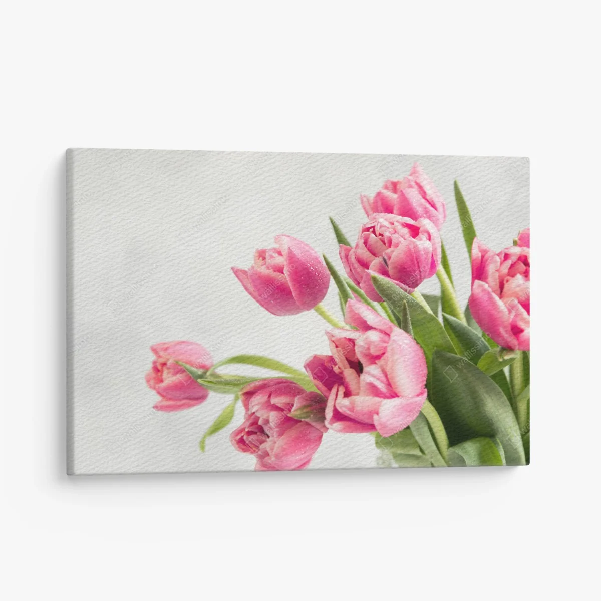Leinwandbild eleganter strauß rosa tulpen – Wallnifity®