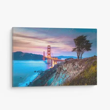 Leinwandbild Golden Gate Bridge bei dämmerung – Wallnifity®