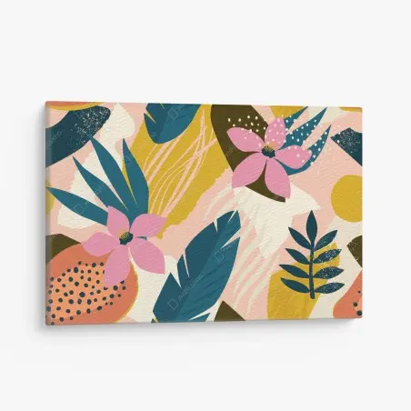 Leinwandbild tropisches abstraktes blumenmotiv – Wallnifity®