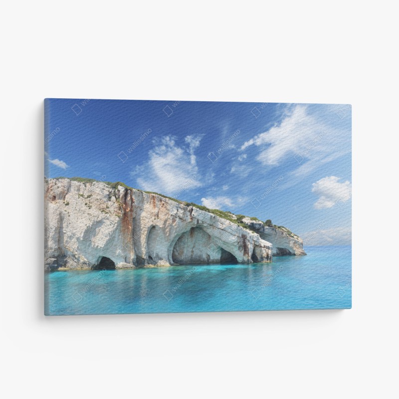 Leinwandbild blaue höhlen auf Zakynthos
