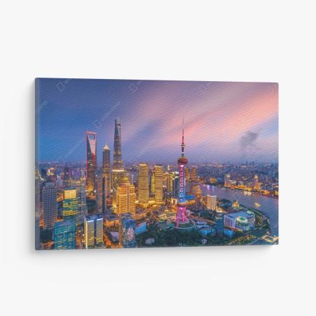 Leinwandbild Shanghai nächtliche skyline – Wallnifity®