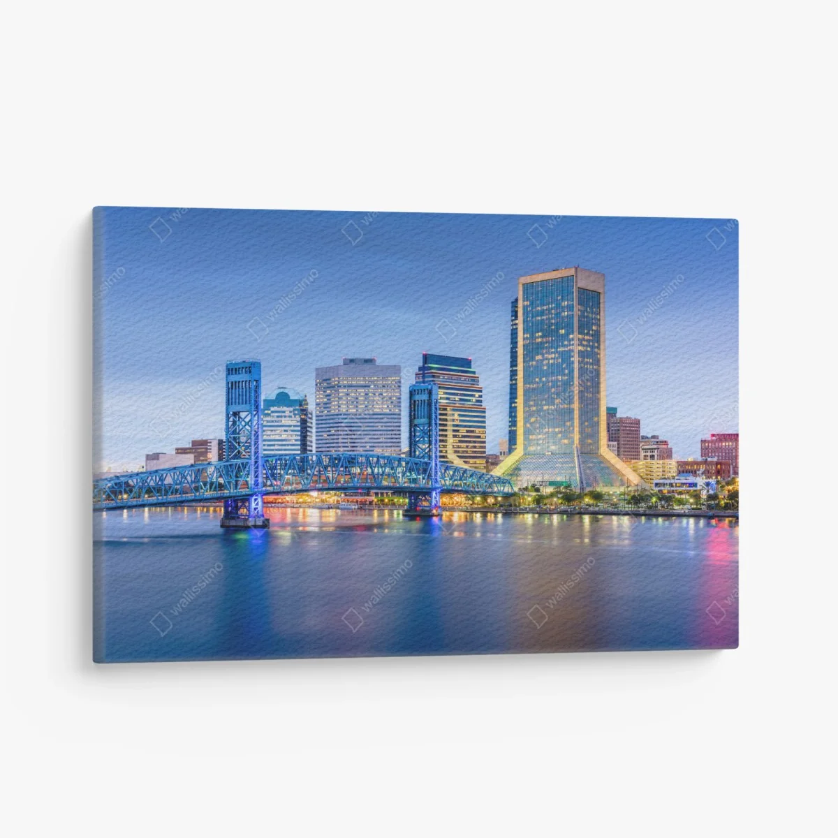 Leinwandbild Jacksonville skyline bei dämmerung – Wallnifity® Leinwandbild Jacksonville skyline bei dämmerung – Wallnifity®