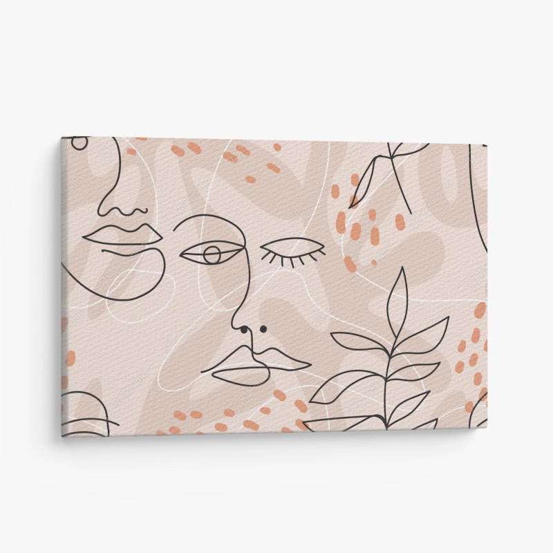 Leinwandbild pastell linienzeichnungen gesichter