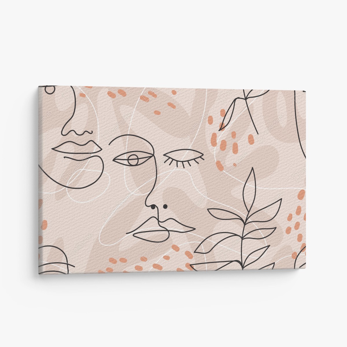 Leinwandbild pastell linienzeichnungen gesichter – Wallnifity®