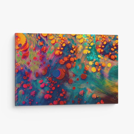 Leinwandbild lebendige türkis-orange marmorierte kunst – Wallnifity®