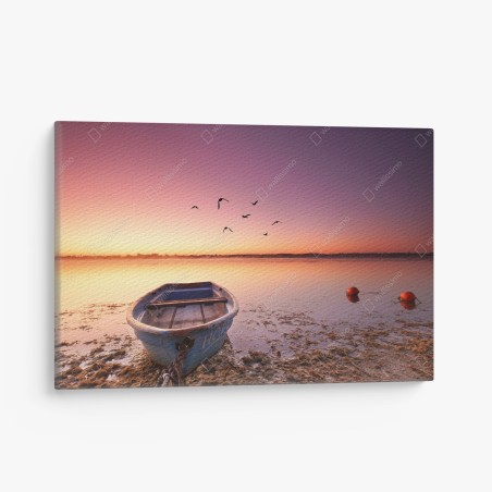 Leinwandbild friedliche bootsstimmung im abendlicht – Wallnifity®