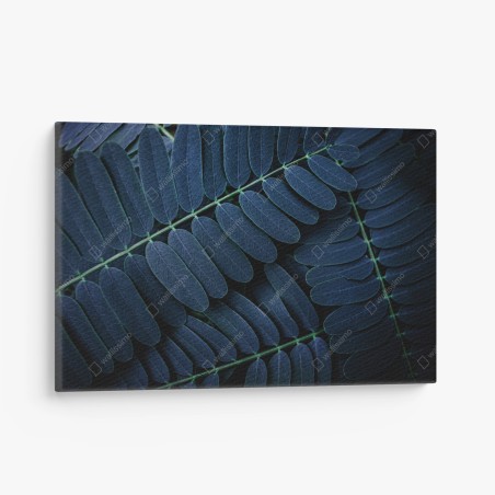 Leinwandbild tiefblaues blattmuster – Wallnifity®