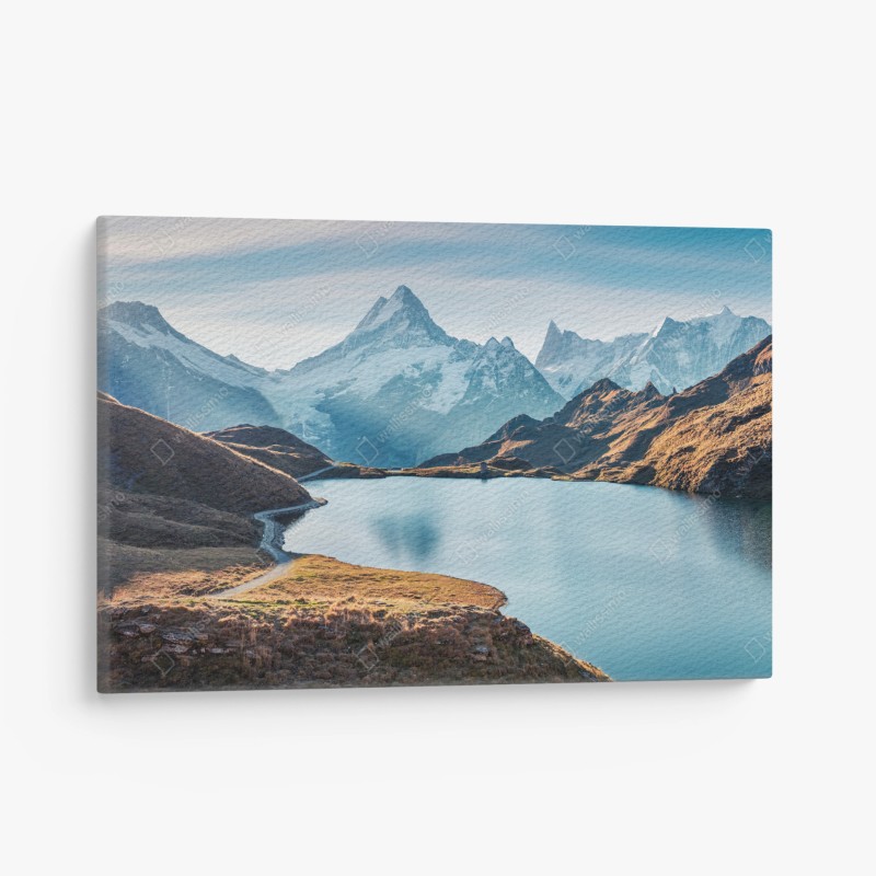 Leinwandbild sonnenaufgang über Bachalpsee, Schweizer Alpen