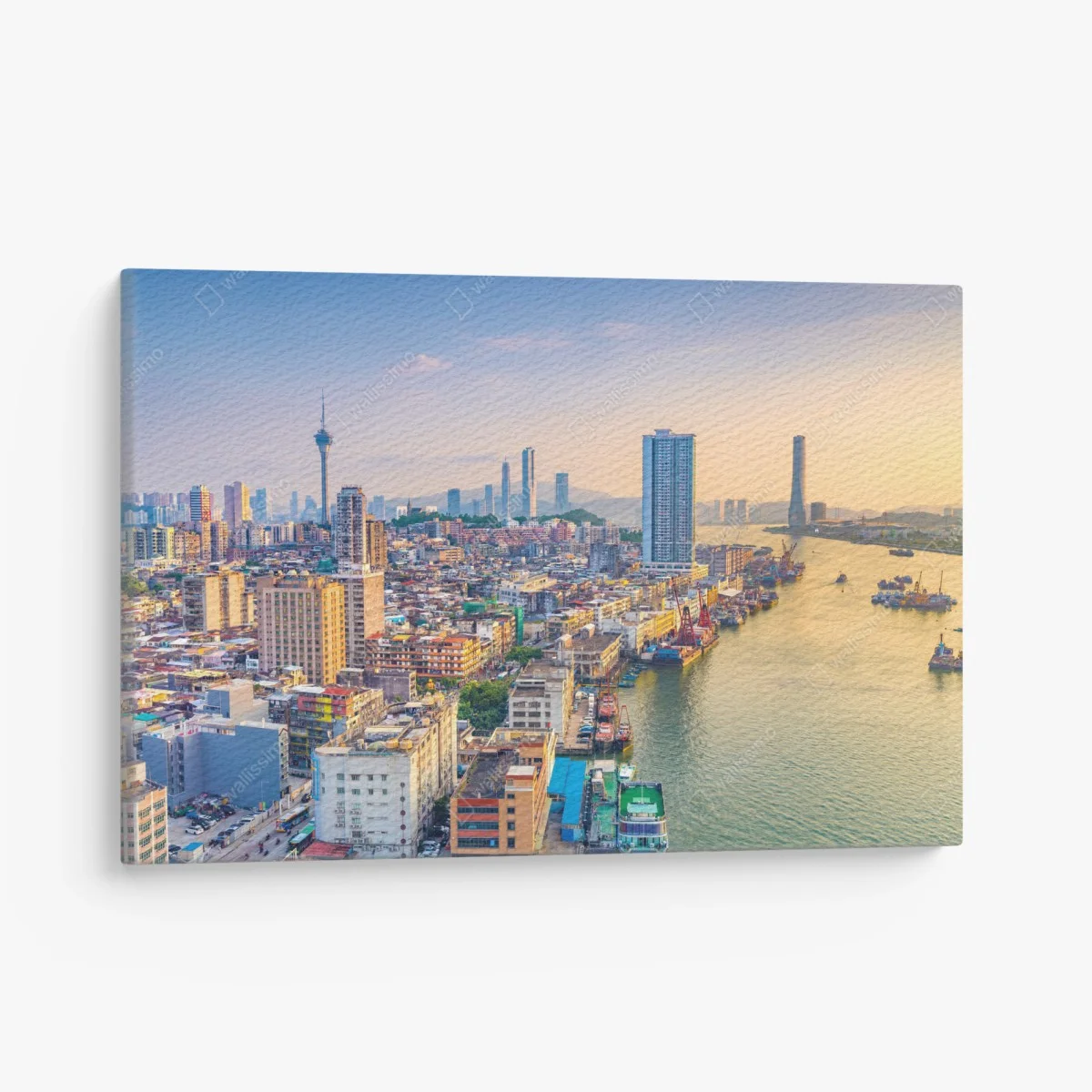 Leinwandbild Macau skyline bei sonnenuntergang – Wallnifity® Leinwandbild Macau skyline bei sonnenuntergang – Wallnifity®