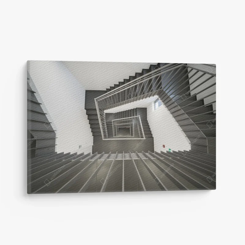Leinwandbild geometrisches treppenhaus in perspektive