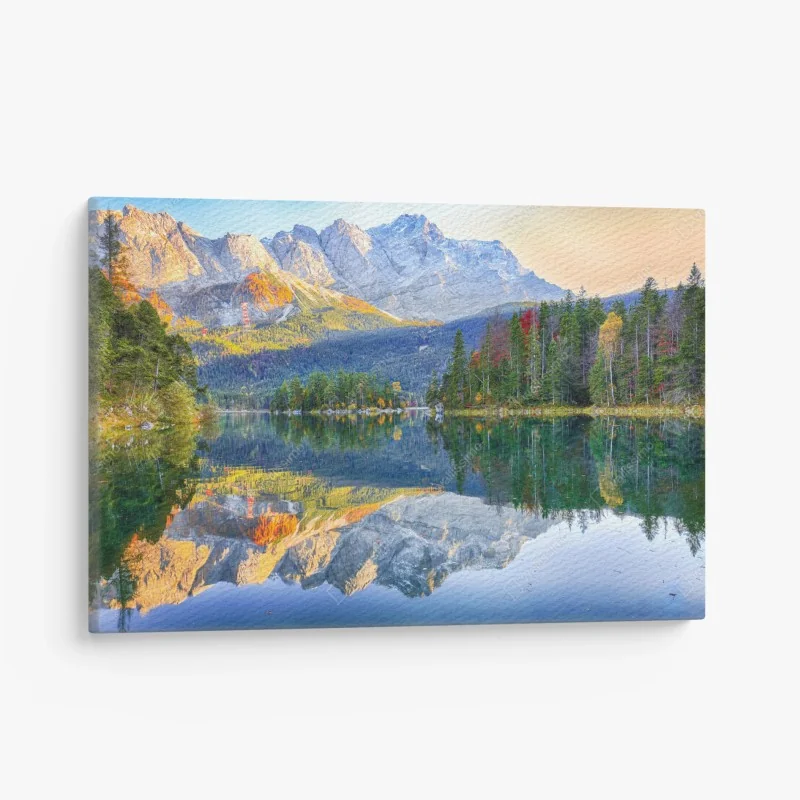 Leinwandbild goldenes heufeld unter blauem himmel – Wallnifity®