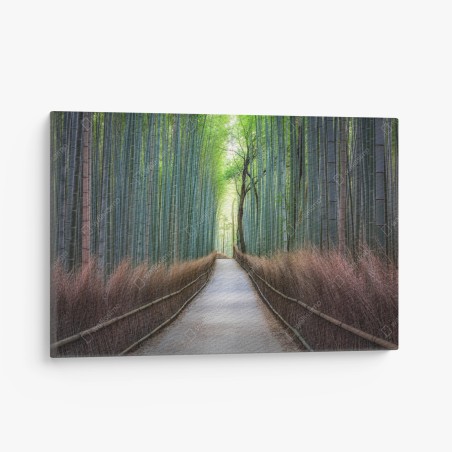 Leinwandbild ruhiger bambuswaldweg – Wallnifity®