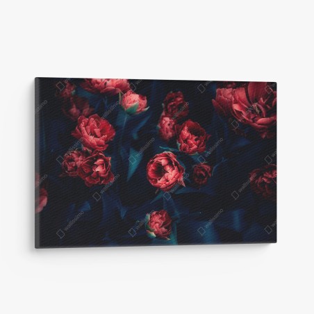 Leinwandbild dunkler roter tulpenstrauß – Wallnifity®