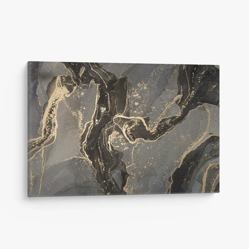 Leinwandbild luxuriöser schwarz-goldener marmor abstrakt