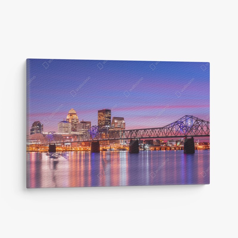 Leinwandbild Louisville skyline bei dämmerung