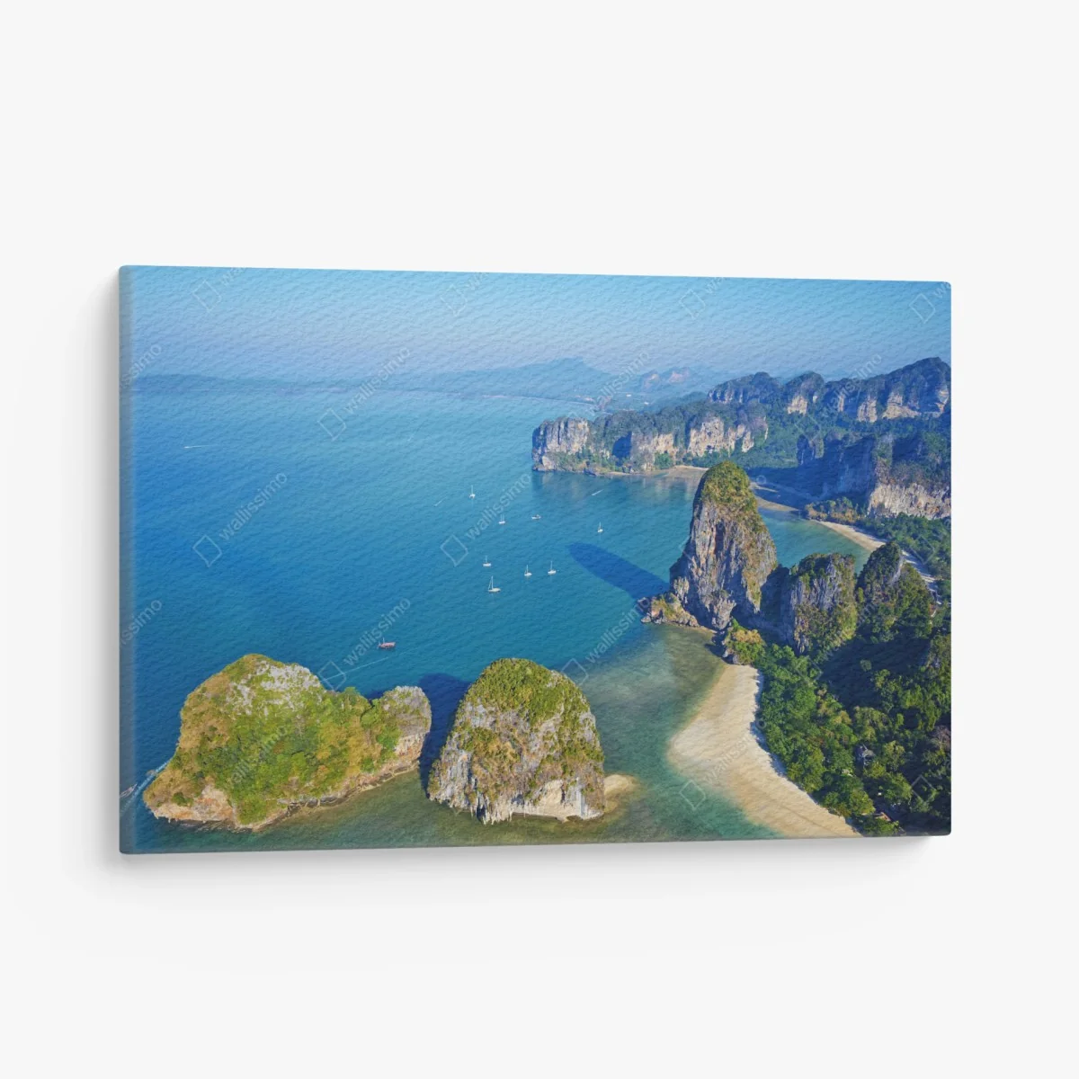 Leinwandbild türkise insel- und klippenlandschaft – Wallnifity® Leinwandbild türkise insel- und klippenlandschaft – Wallnifity®