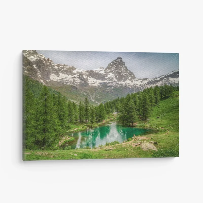 Leinwandbild blauer see bei Cervinia