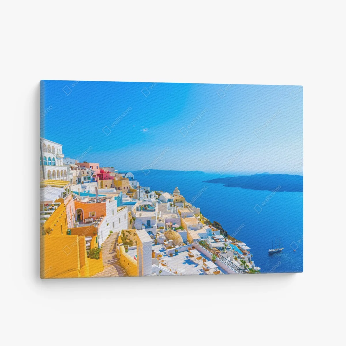 Leinwandbild sonnige ansicht der caldera von Santorini – Wallnifity® Leinwandbild sonnige ansicht der caldera von Santorini – Wallnifity®