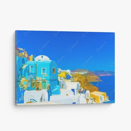 Leinwandbild sonniger blick auf Oia, Santorini – Wallnifity®
