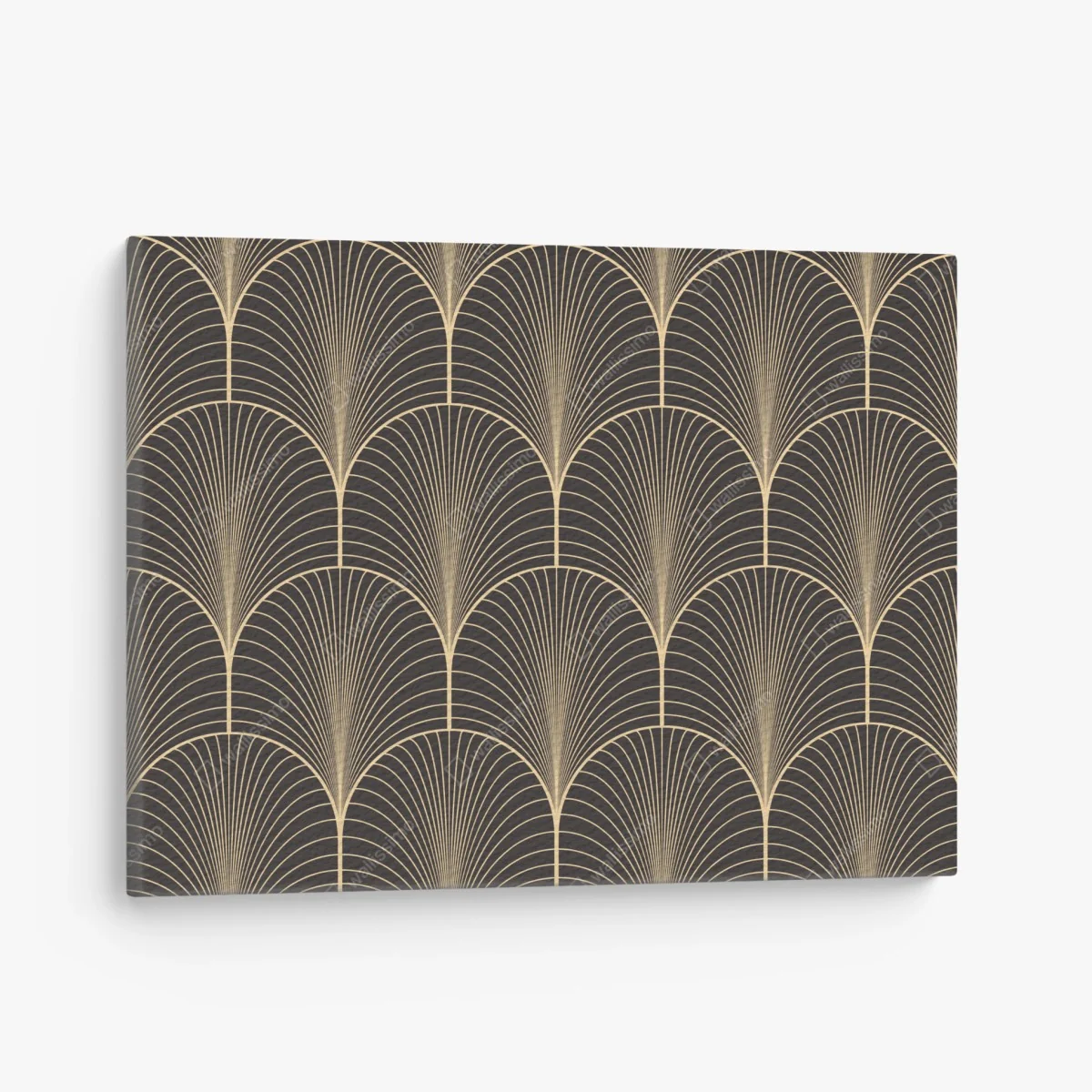 Leinwandbild art deco goldenes fächermuster – Wallnifity®