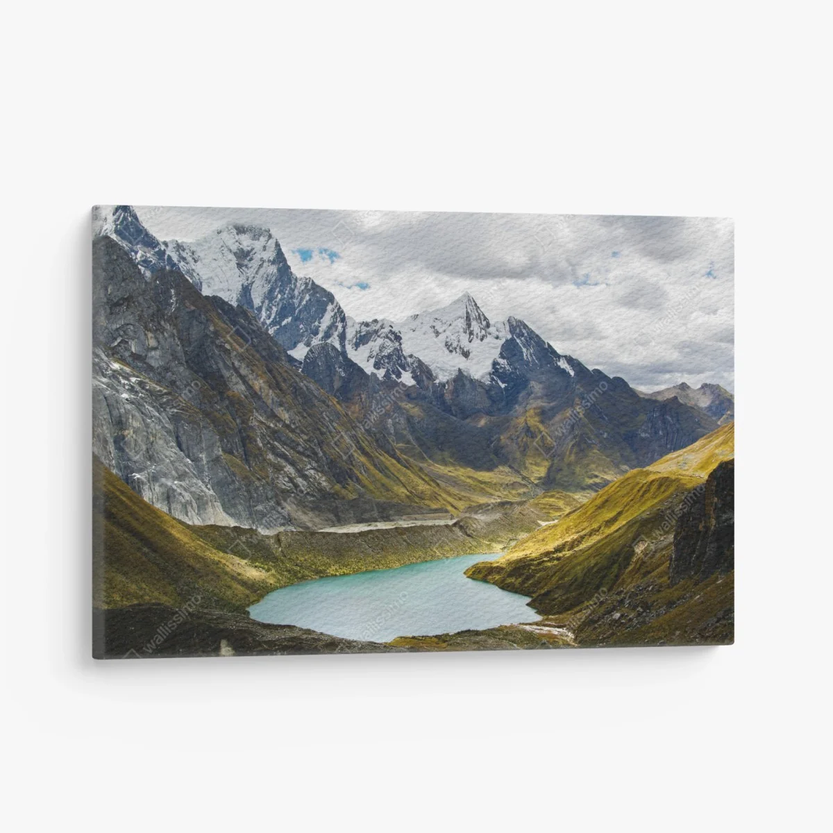 Leinwandbild türkisblauer bergsee unter schneegipfeln – Wallnifity® Leinwandbild türkisblauer bergsee unter schneegipfeln – Wallnifity®