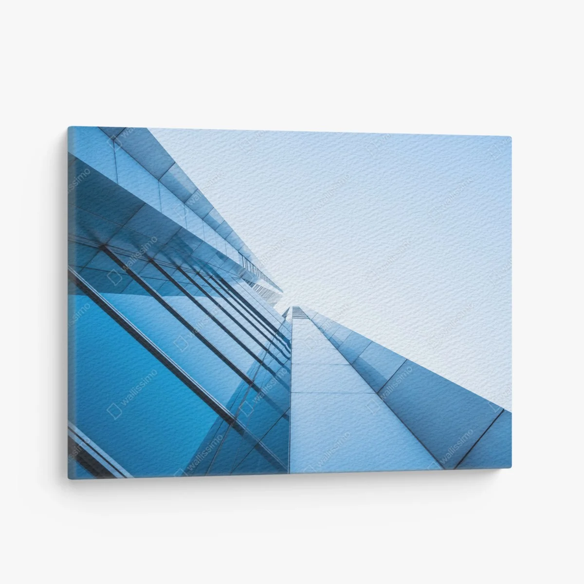 Leinwandbild moderne blaue glasfassade – Wallnifity®