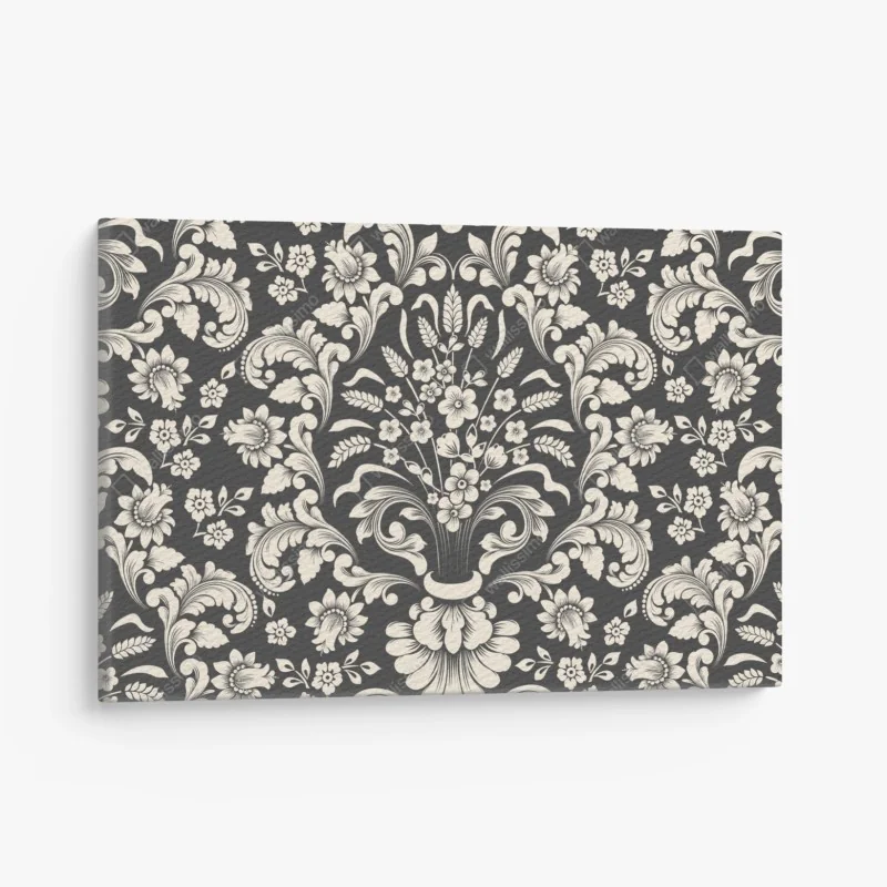 Leinwandbild vintage blumiges damastmuster