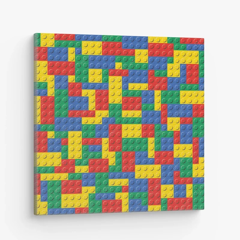Leinwandbild buntes bausteinmuster