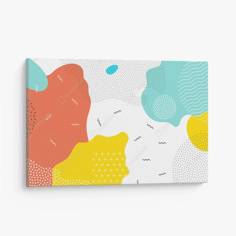 Leinwandbild verspielte abstrakte formen in lebendigen farben