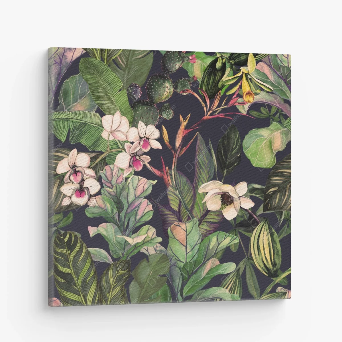 Leinwandbild tropisches aquarell botanikmuster – Wallnifity®