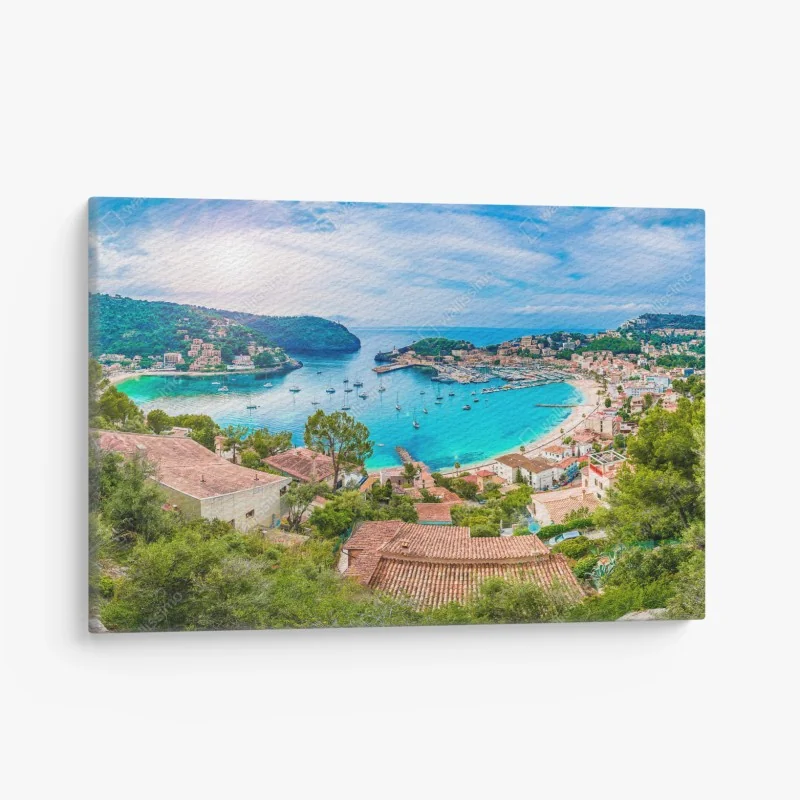 Leinwandbild sonnige panoramaaufnahme von Port de Soller