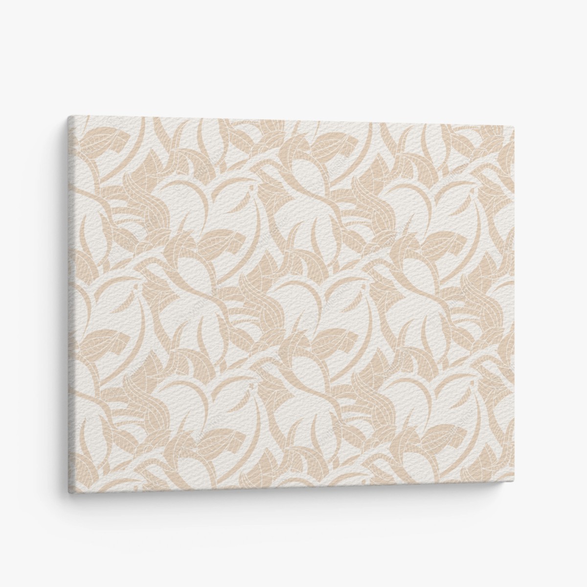 Leinwandbild beiges blattmuster im botanischen stil – Wallnifity®