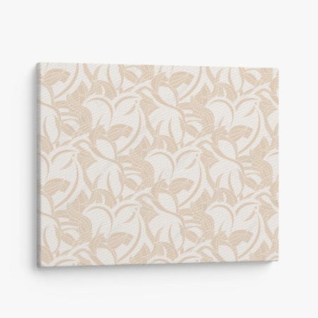 Leinwandbild beiges blattmuster im botanischen stil – Wallnifity®