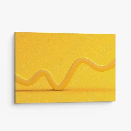 Leinwandbild sonnige gelbe 3d-abstrakte kurve – Wallnifity®