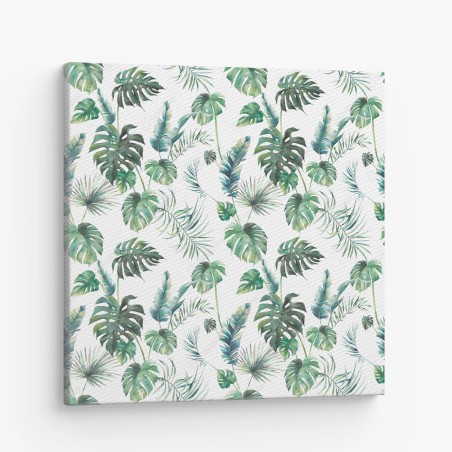 Leinwandbild aquarell tropische blätter muster – Wallnifity®