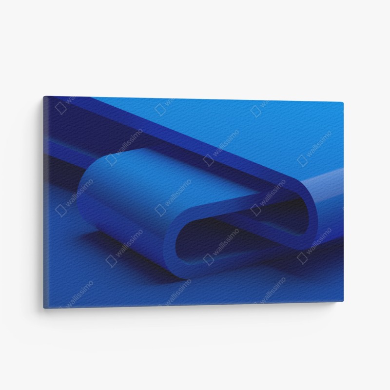 Leinwandbild minimalistische blaue geometrische schleife
