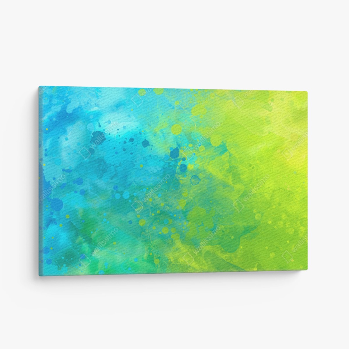 Leinwandbild lebhafte türkis und limetten aquarellspritzer – Wallnifity® Leinwandbild lebhafte türkis und limetten aquarellspritzer – Wallnifity®