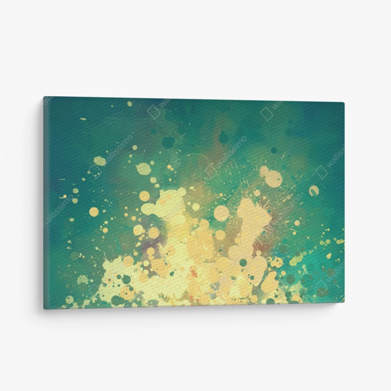 Leinwandbild türkiser aquarellausbruch abstrakt