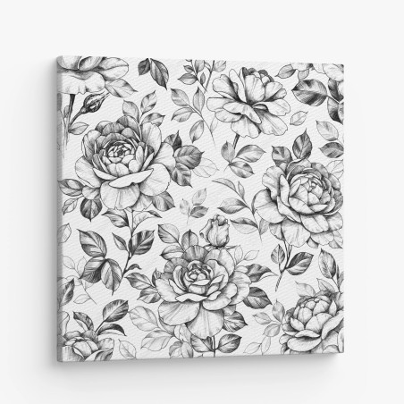 Leinwandbild handgezeichnetes rosenmuster – Wallnifity®