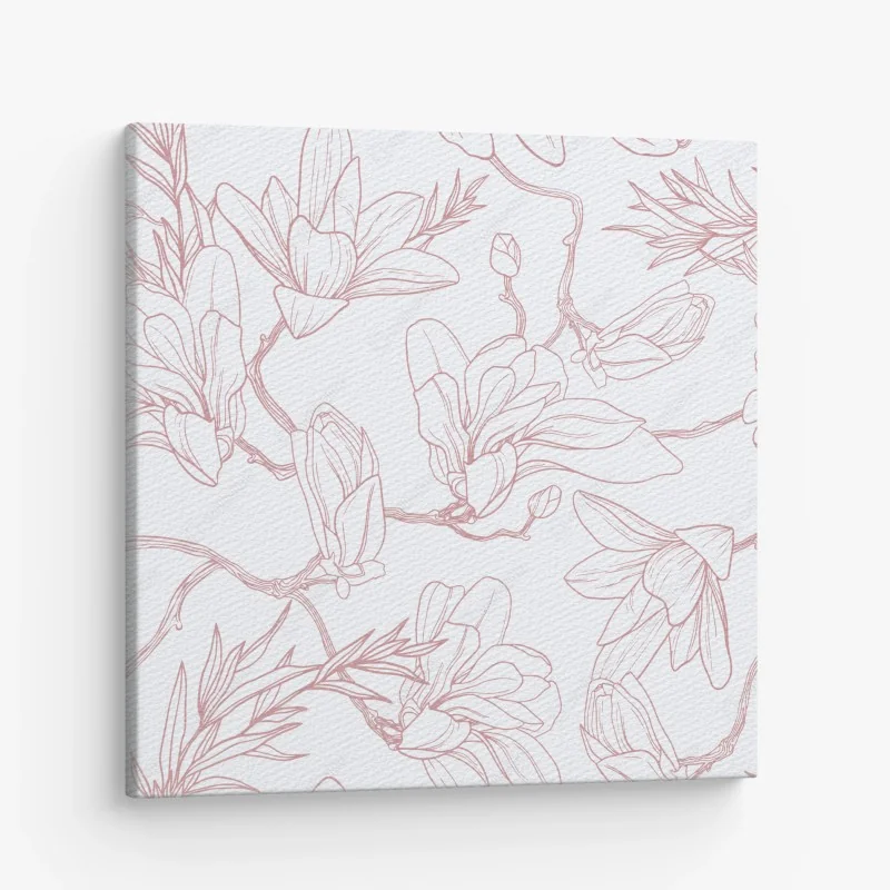 Leinwandbild elegantes aquarell-blumenmuster auf dunklem hintergrund – Wallnifity®