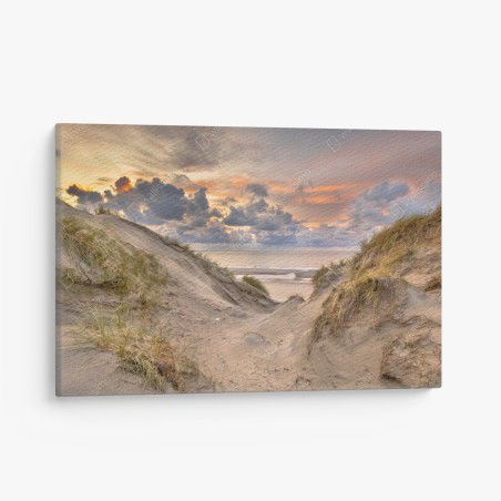 Leinwandbild sonnenuntergang über den dünen – Wallnifity®