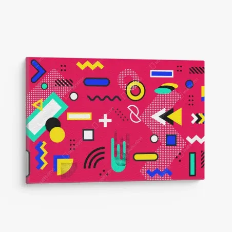 Leinwandbild lebhaftes geometrisches pop-muster – Wallnifity®