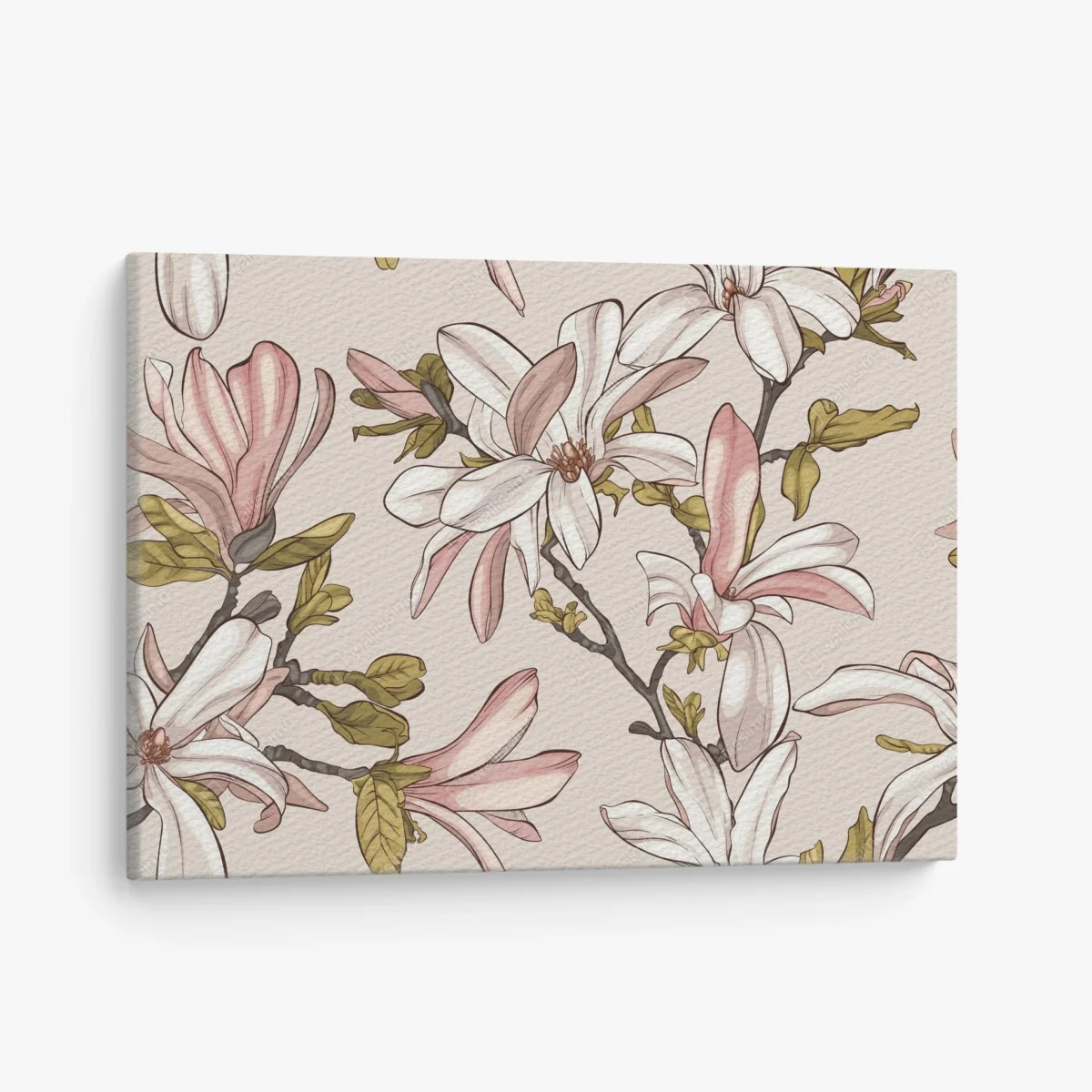 Leinwandbild pastell magnolien auf beigem grund – Wallnifity® Leinwandbild pastell magnolien auf beigem grund – Wallnifity®