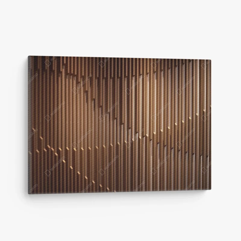 Leinwandbild warmes muster aus holzlamellen für die wand