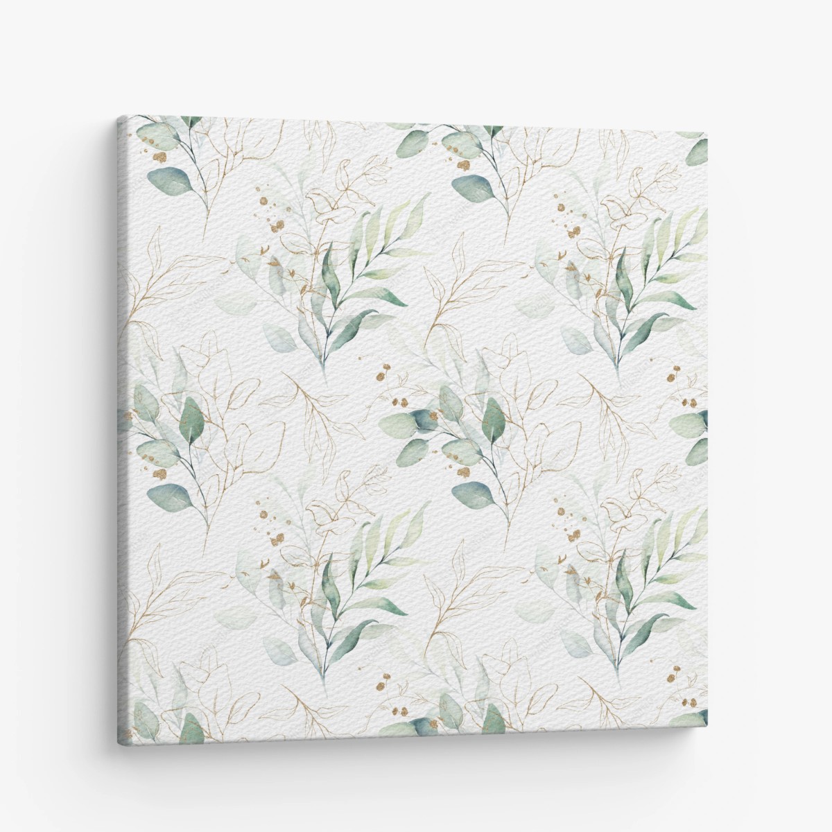 Leinwandbild sanftes eukalyptus aquarellmuster – Wallnifity®