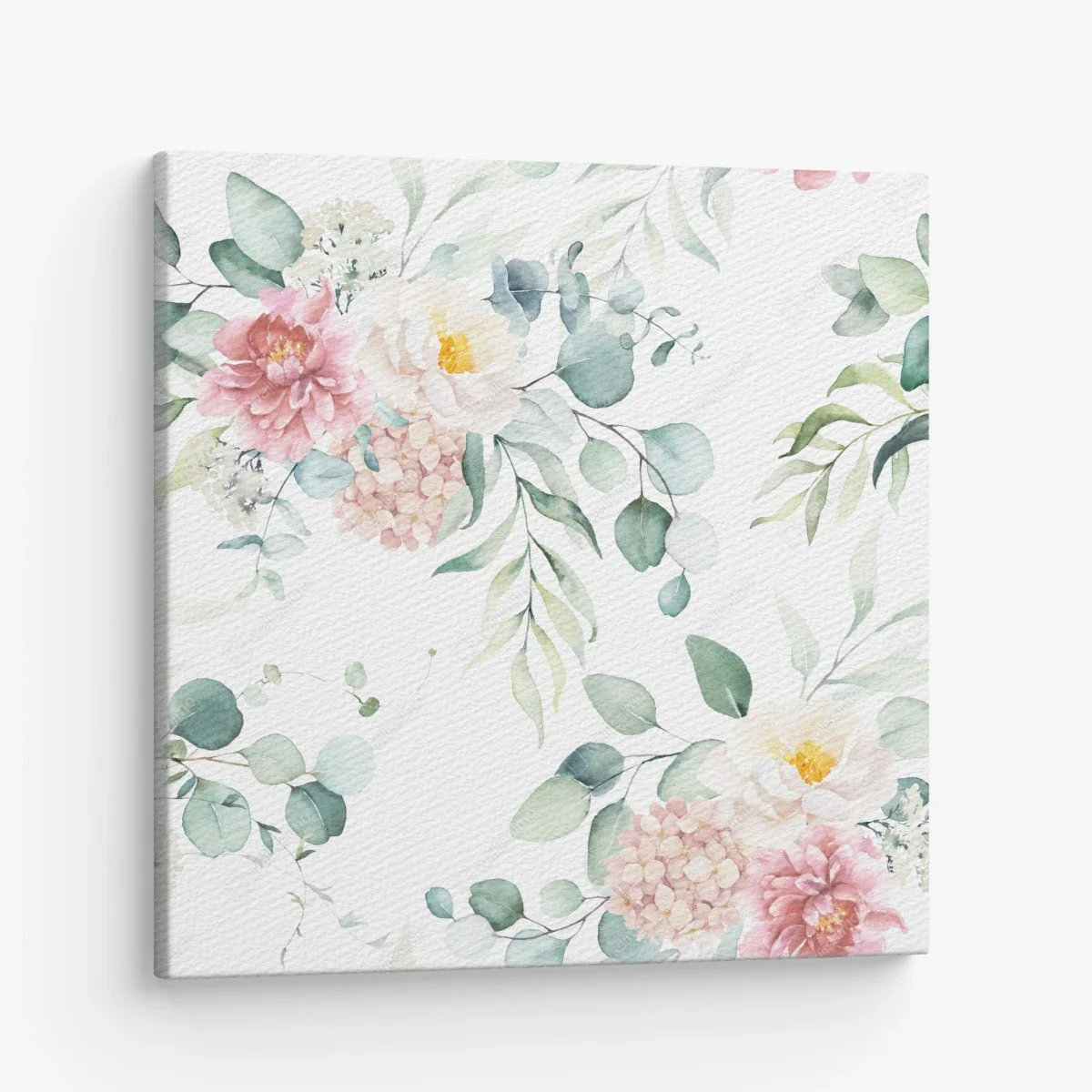 Leinwandbild zarter aquarellblumenstrauß – Wallnifity®