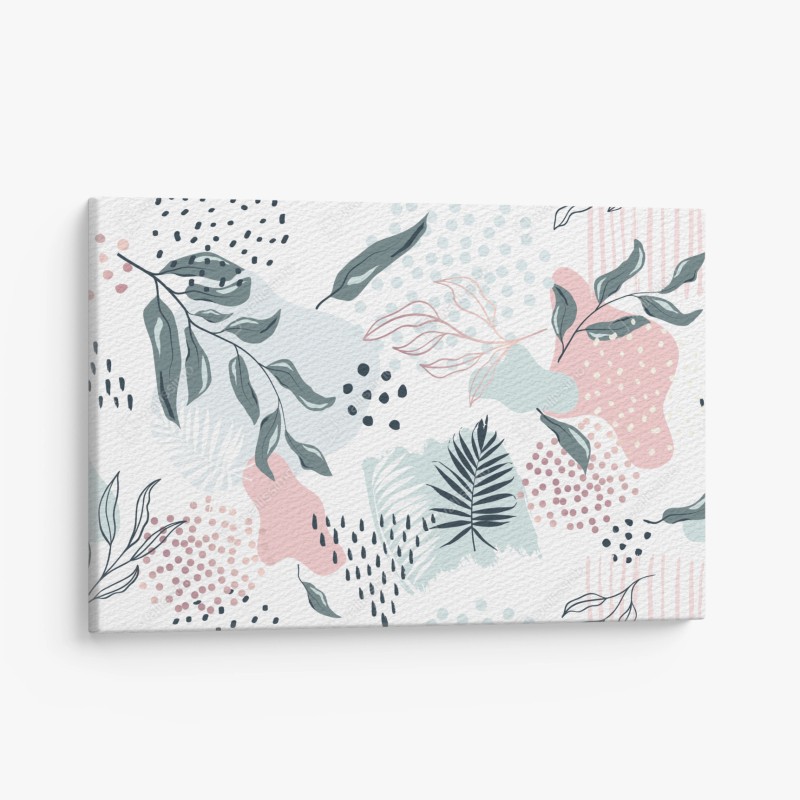 Leinwandbild pastellfarbenes botanisches abstraktes muster