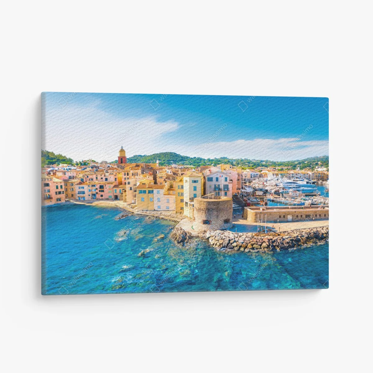 Leinwandbild sonniger Mittelmeerhafen – Wallnifity® Leinwandbild sonniger Mittelmeerhafen – Wallnifity®